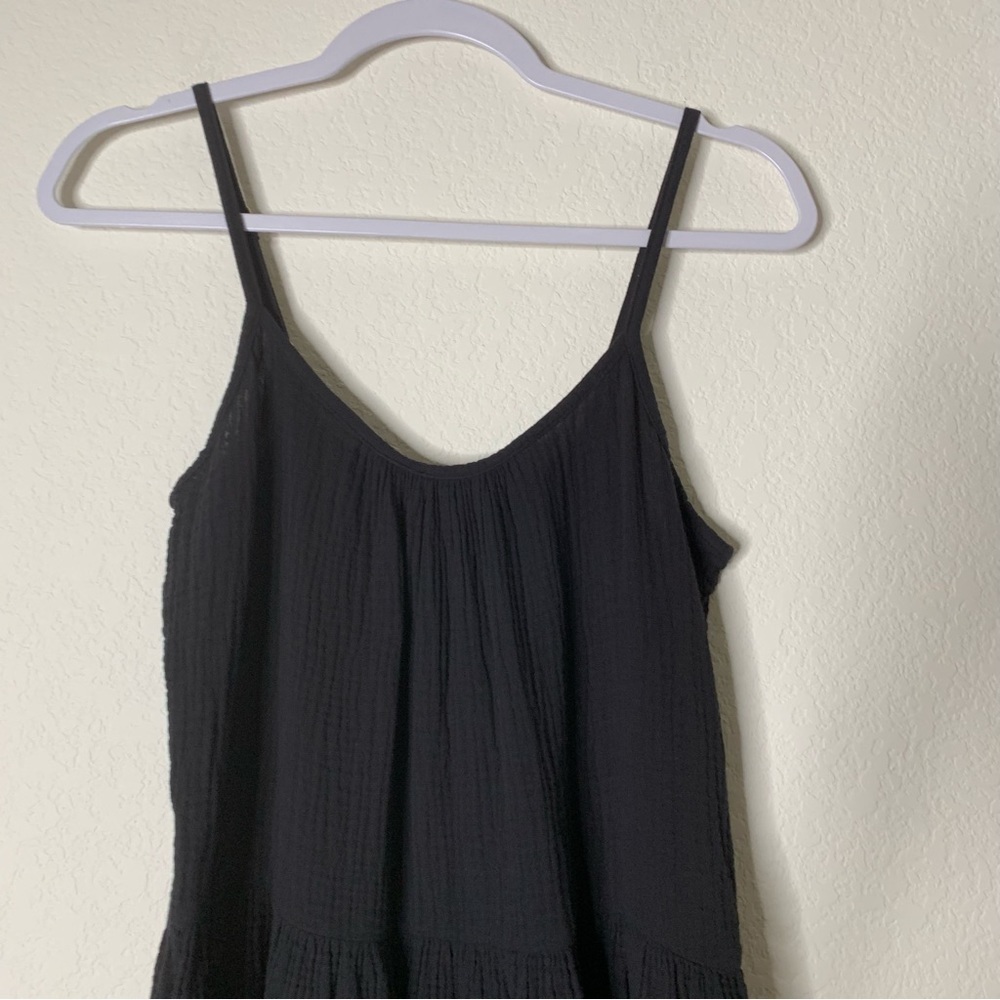 Nation LTD Womens black Addie tiered gauze cotton mini dress S - Picture 5 of 11